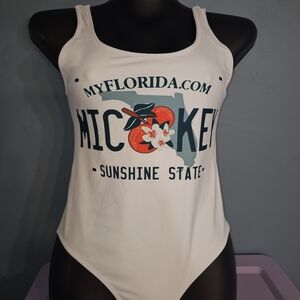 White Graphic Women's Swimsuit